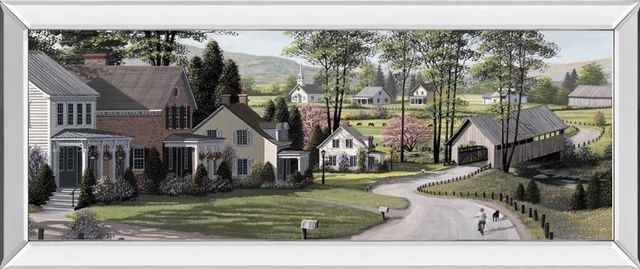 Classy Art The Covered Bridge by Saunders, B. Mirrored Frame Wall Art-0