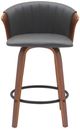 Armen Living Diana Gray/Walnut Swivel Counter Stool-1