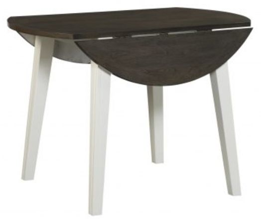 American Wholesale Furniture Gray Round Dining Table with White Base-1