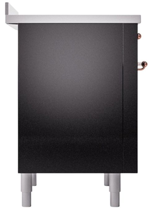 Ilve® Nostalgie II Noblesse 36'' Glossy Black Pro Style Induction Range with Copper Trim-2