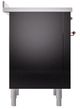 Ilve® Nostalgie II Noblesse 36'' Glossy Black Pro Style Induction Range with Copper Trim-2