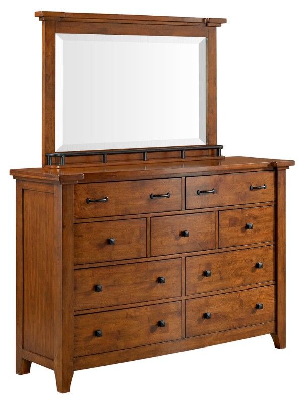 Elements International Gage Chestnut Dresser and Mirror-0