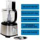 Kenmore® 11 Cup 500W Stainless Steel Food Processor and Vegetable Chopper-2