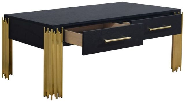 New Classic® Home Furnishings Empire Black Coffee Table with Gold Base-3