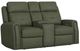 Flexsteel® Felix Forest Green Leather Power Reclining Loveseat with Console, Power Headrest and Lumbar-0