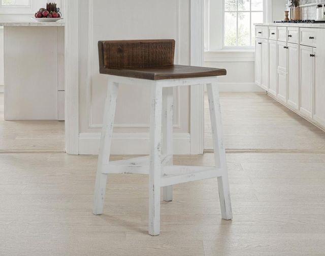 International Furniture Direct Pueblo Brown/White 24" Counter Stool-1