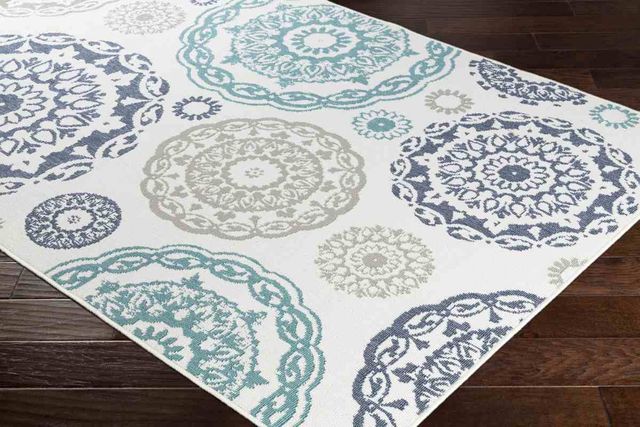 Surya Alfresco Teal/Navy/White/Taupe 5'x8' Area Rug-3