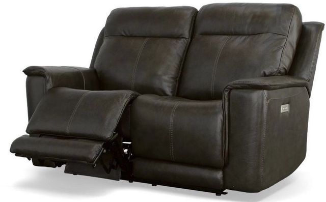 Flexsteel® Miller Black Power Reclining Loveseat with Power Headrests and Lumbar-1