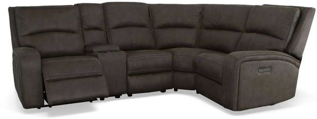 Flexsteel® Nirvana Grey Power Reclining Sectional with Power Headrests-0