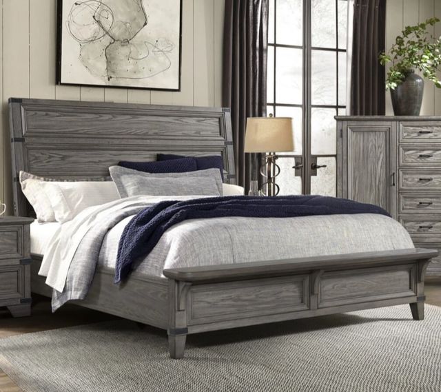 Intercon Forge Wire Brushed Steel Gray California King Panel Bed-1