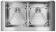Elkay Crosstown® Polished Satin 35-7/8" x 20-1/4" x 9" Equal Double Bowl Farmhouse Sink Kit with Aqua Divide-1