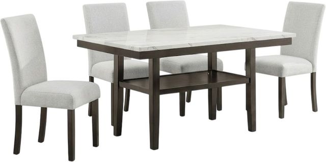 New Classic® Home Furnishings Carissa 5-Piece Espresso/Stone Counter Table Set-0