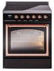 Ilve® Nostalgie II Noblesse 30'' Glossy Black Pro Style Induction Range with Copper Trim-0