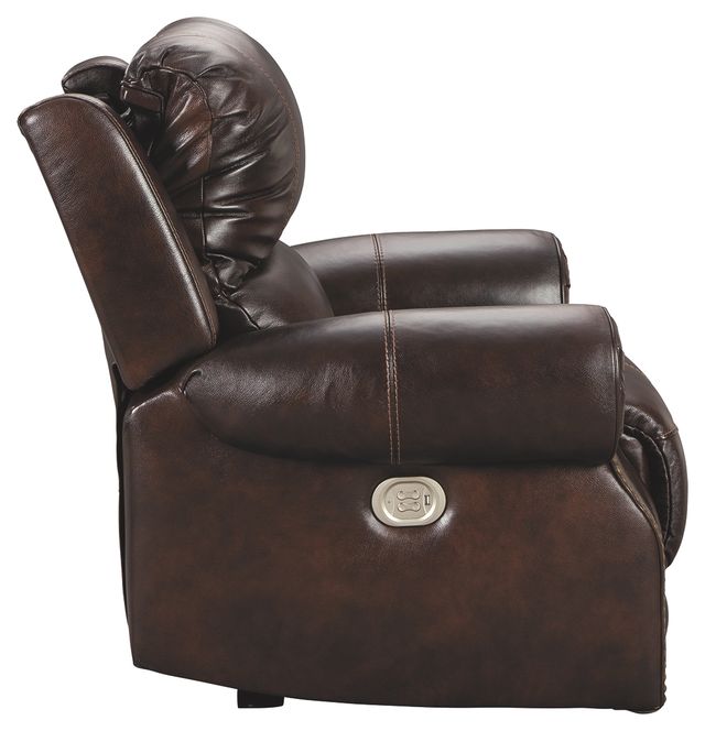 Signature Design by Ashley® Buncrana Chocolate Power Recliner with Adjustable Headrest-1