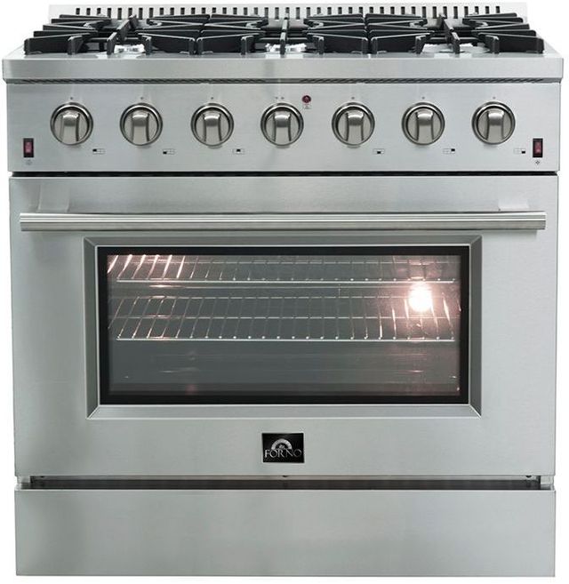 FORNO® Galiano 36" Stainless Steel Pro Style Gas Range-0