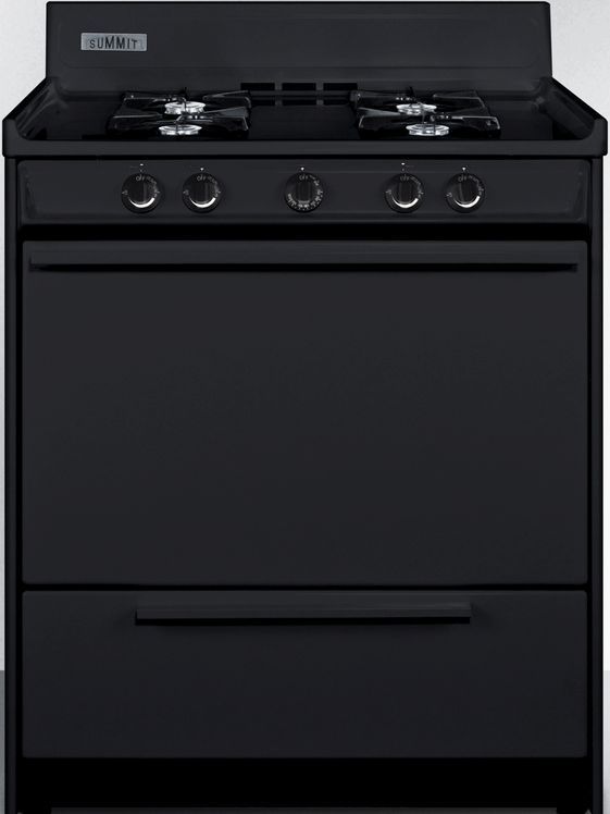 Summit® 30" Black Freestanding Gas Range-0