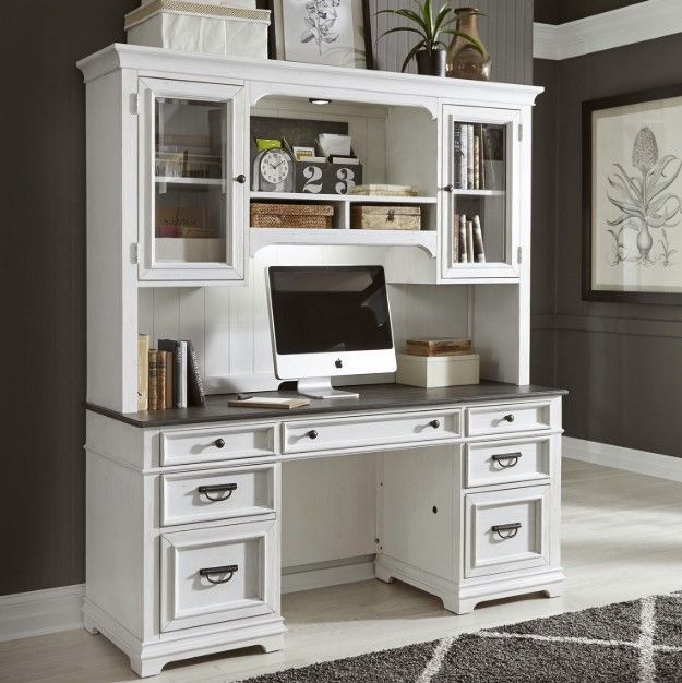Liberty Furniture Allyson Park Charcoal/Wirebrushed White Credenza and Hutch-1