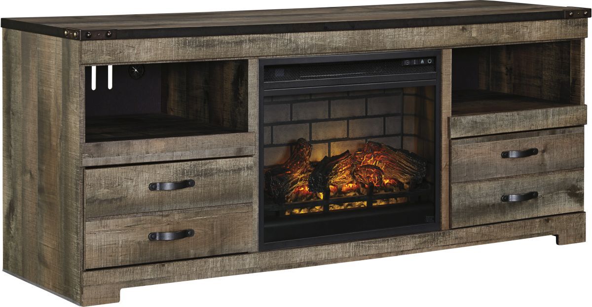 Signature Design by Ashley® Trinell Brown TV Stand with Electric Fireplace