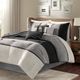 Olliix by Madison Park Palisades Black Queen Seven Piece Faux Suede Comforter Set-0