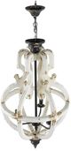 A & B Home White Distressed 4-Light Chandelier-2