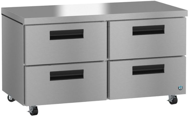 Hoshizaki Steelheart® 60" 15.38 Cu. Ft. Stainless Steel Two Section Undercounter Refrigerator with Stainless Drawers-1