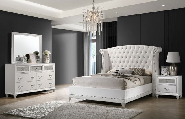 Coaster® Barzini 4-Piece White California King Bedroom Set-1