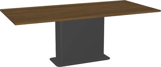 Amisco Customizable Lucarelli 84" Rectangular Dining Table with 1" Walnut Veneer Top-0