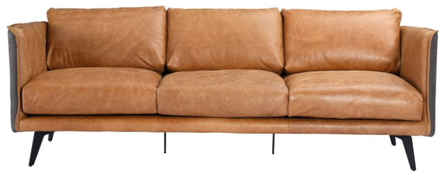 Moe's Home Collection Messina Cognac Leather Sofa-0