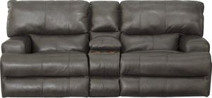 iAmerica Roberto Steel Power Headrest w/Lumbar Lay Flat Reclining Console Loveseat