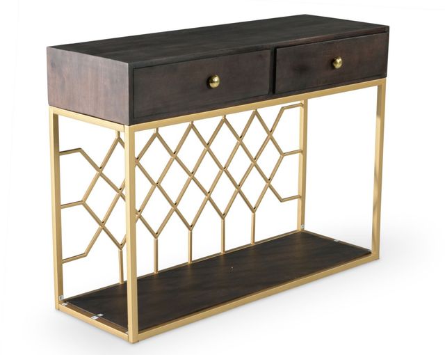 Steve Silver Co. Beatrix Walnut/Brass Sofa Table-0
