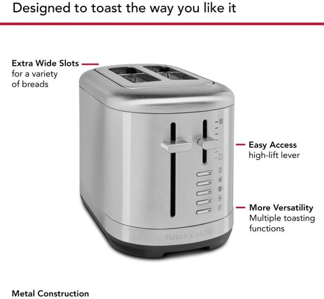 KitchenAid® 2 Slice Brushed Stainless Steel Toaster-4