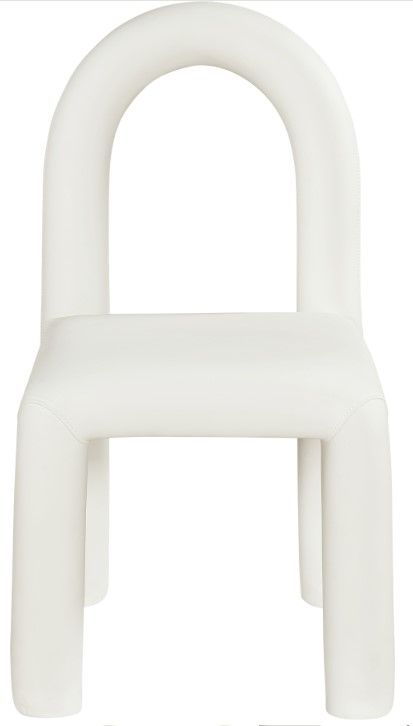 Meridian Furniture Amari Cream Leather Upholstered Dining Chair-1