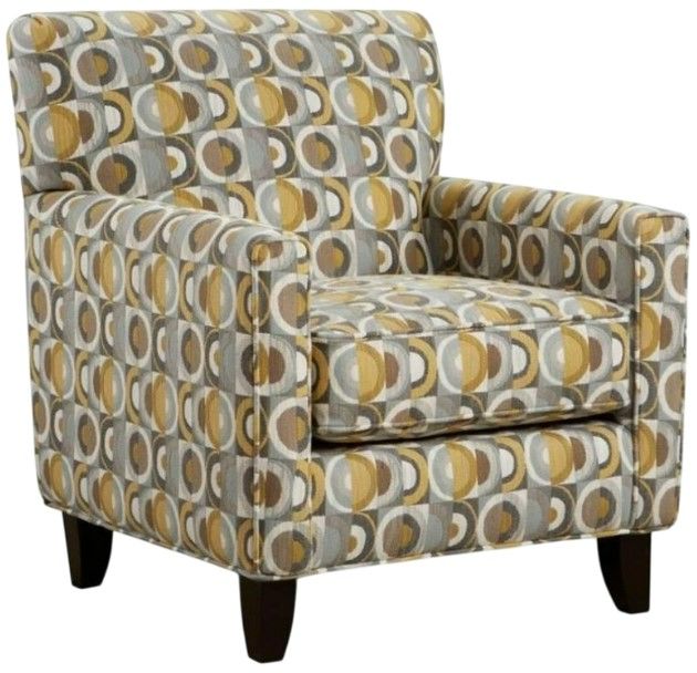 Fusion Furniture Dillist Mica Macon Galaxy Gray/Yellow Accent Chair -0