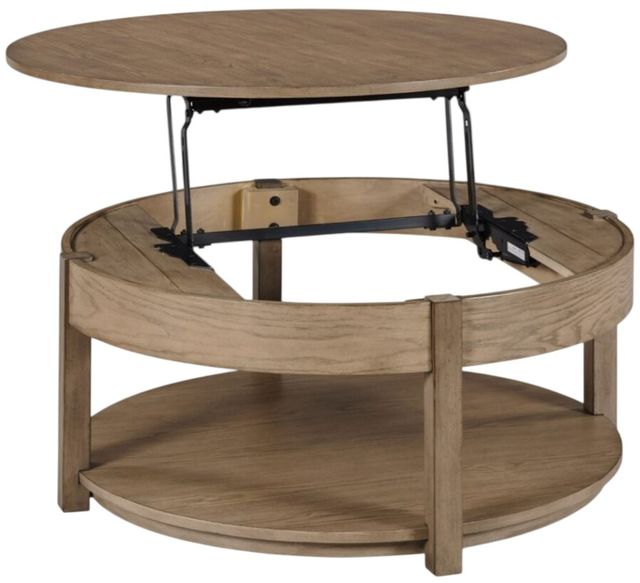 England Furniture Costa Way Taupe Lift Top Round Cocktail Table-1