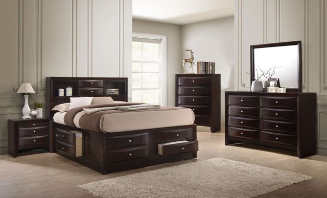 Crown Mark Emily Dark Cherry King Captain Bed-2