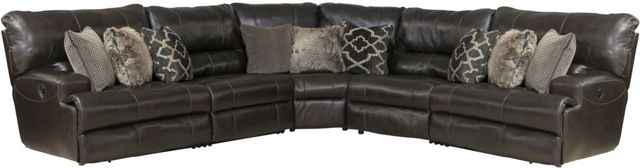 Catnapper® Como 5-Piece Chocolate Curved Manual Reclining Sectional