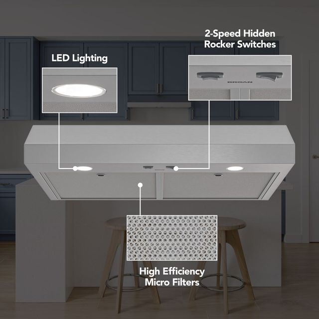 Broan-Nutone® GLA1 Series 24" Stainless Steel Under Cabinet Range Hood-1