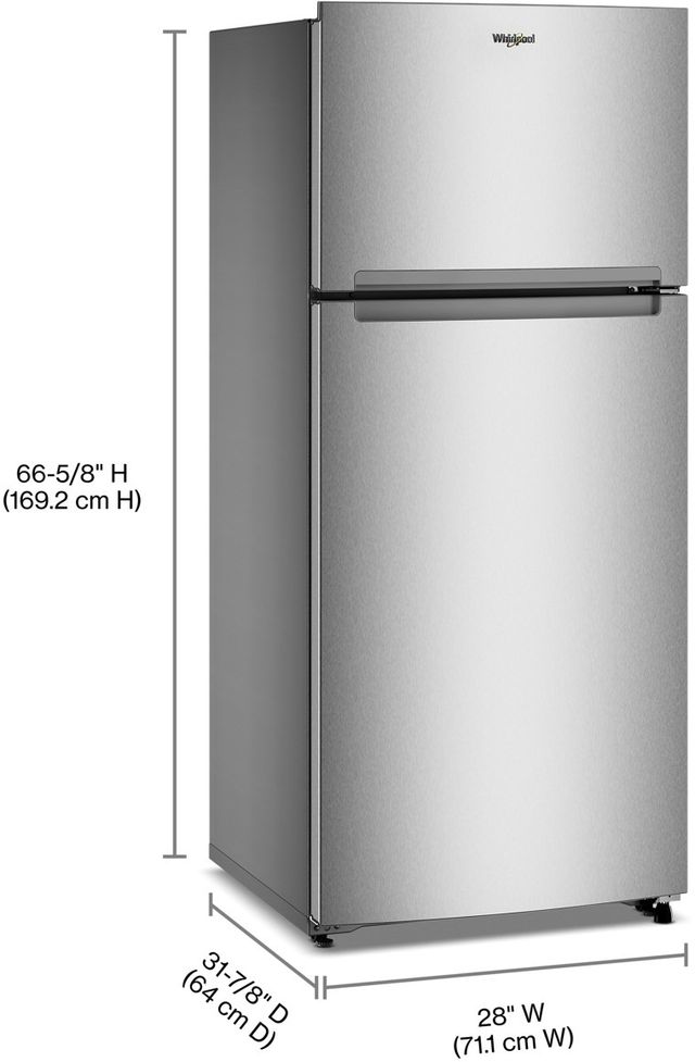 Whirlpool® 33" 16.35 Cu. Ft. Fingerprint Resistant Stainless Steel Top Freezer Refrigerator with Total Coverage Cooling-4