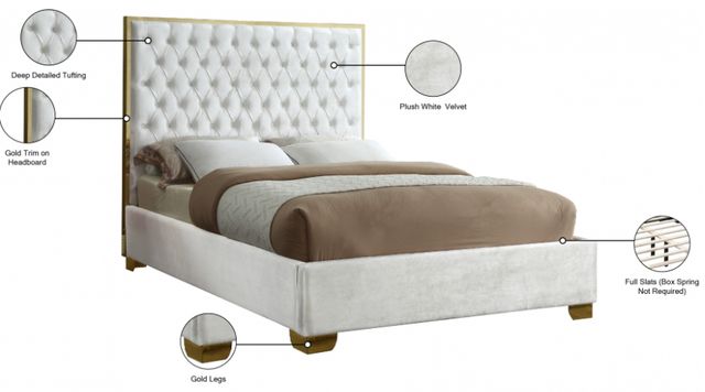 Meridian Furniture Lana White Queen Upholstered Panel Bed-2