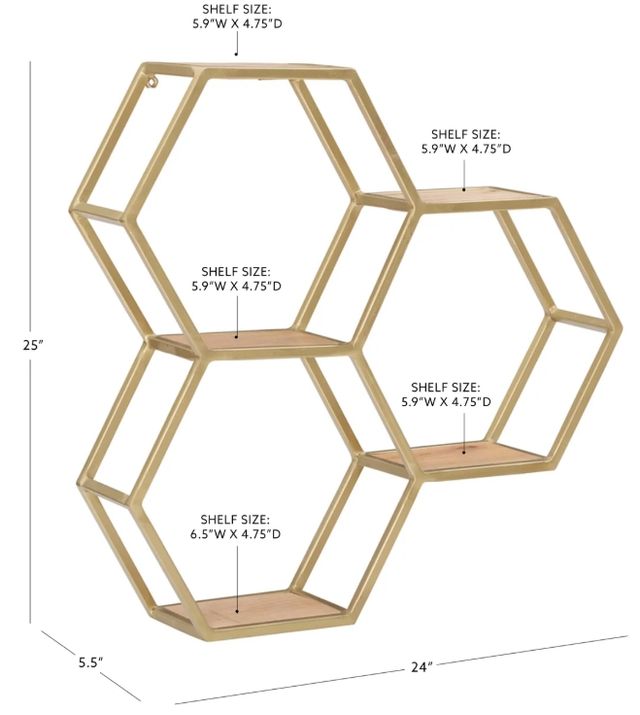 Powell® Willa Gold Wall Shelves-2