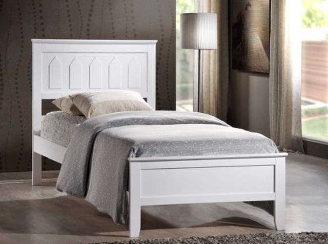 Milton Greens Stars White Twin Wooden Platform Bed -1