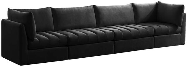 Meridian Furniture Jacob Black 140" Modular Velvet Sofa-0