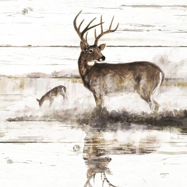 Classy Art Rustic Misty Deer by Ruane Manning Wall Art-0