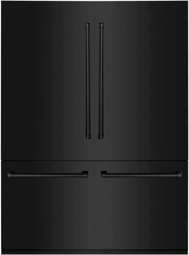 ZLINE 60" 32.2 Cu. Ft. Black Stainless Steel Built-In French Door Refrigerator with Bright White Interior-0