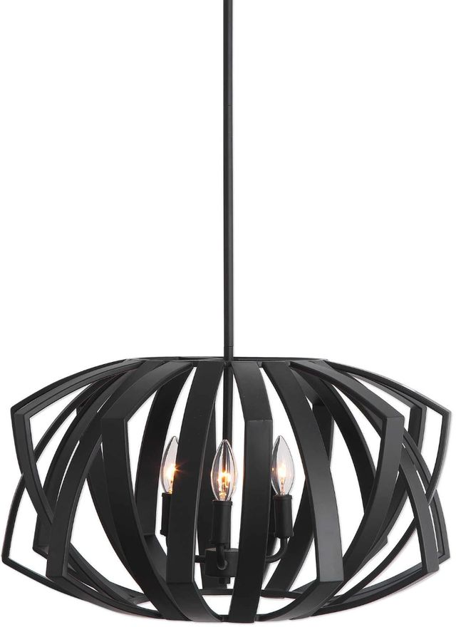 Uttermost® Thales Black Geometric Pendant Light-0