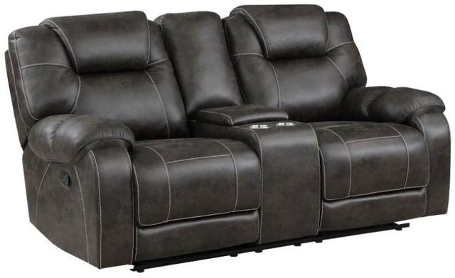Homelegance® Gainesville Chocolate Manual Double Reclining Loveseat-0