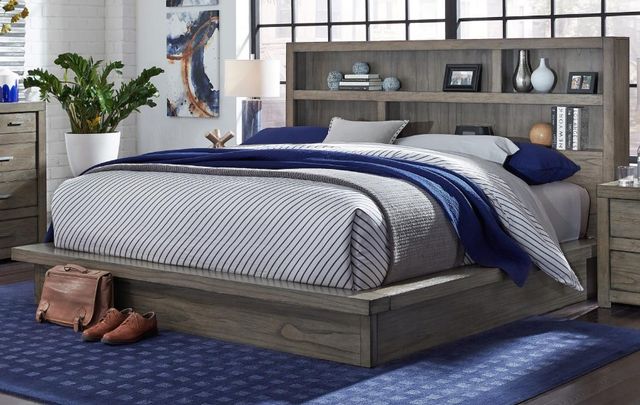 aspenhome® Modern Loft Graystone California King Bookcase Bed-2