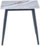 Mazin Furniture Salerno White Sintered Stone Top End Table with Black Metal Legs-1