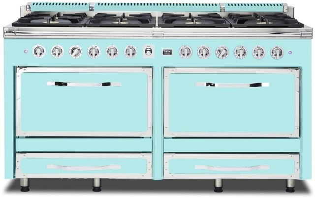 Viking® Tuscany 66" Bywater Blue Dual Fuel Pro-Style Dual Fuel Natural Gas Range-0