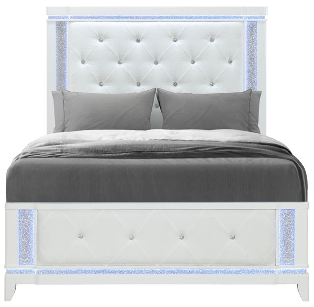 Global Furniture USA Alina 5-Piece White Queen Panel Bedroom Set with LED-1